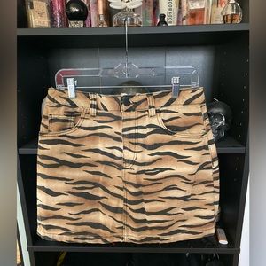 Forever 21 tiger print jean skirt